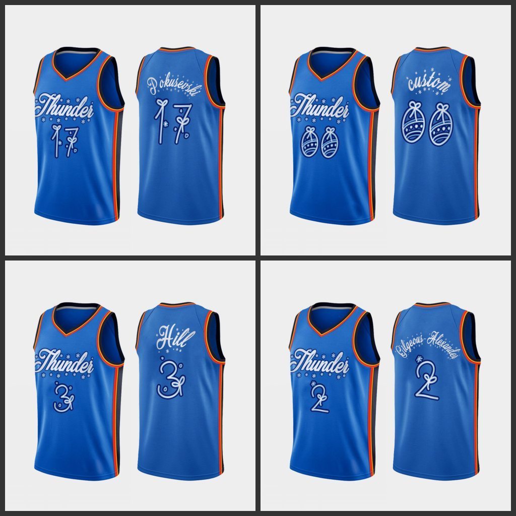 Oklahoma's City's Thunder's Men Shai Gilgeous-Alexander George Hill Aleksej Pokusevski Custom Christmas Night Festive Special, Black;red
Oklahoma's City's Thunder's Men Shai Gilgeous-Alexander George Hill Aleksej Pokusevski Custom Christmas Night Festive Special, Black;red