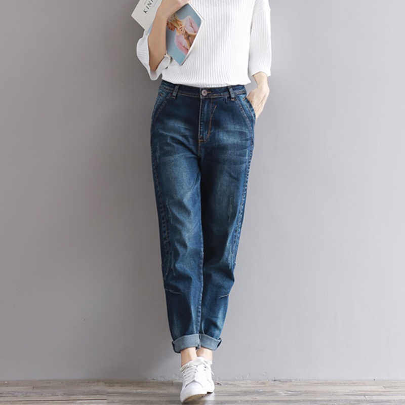 Boyfriend Jeans Harem Pants Women Trousers Casual Plus Size Loose Fit Vintage Denim High Waist Vaqueros 210922