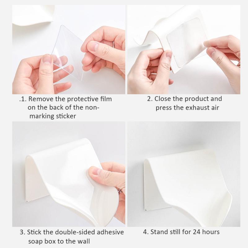 4 Colors Soap Holder Bathroom Shower Soap Storage Box Dish Plate Tray Holder Free Punching Drain Plastic Soap Box High Quality