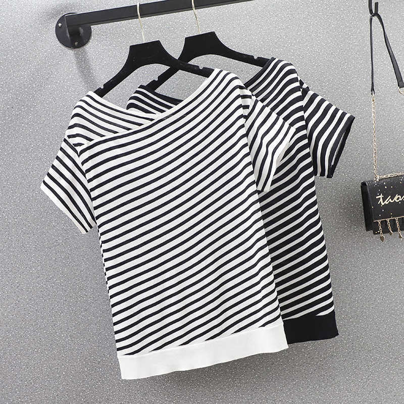 4XL plus size women sexy Stripe kint sweater short sleeve v neck casual kint T-shirt loose casual female pullover jumper 210604, Black
4XL plus size women sexy Stripe kint sweater short sleeve v neck casual kint T-shirt loose casual female pullover jumper 210604, Black