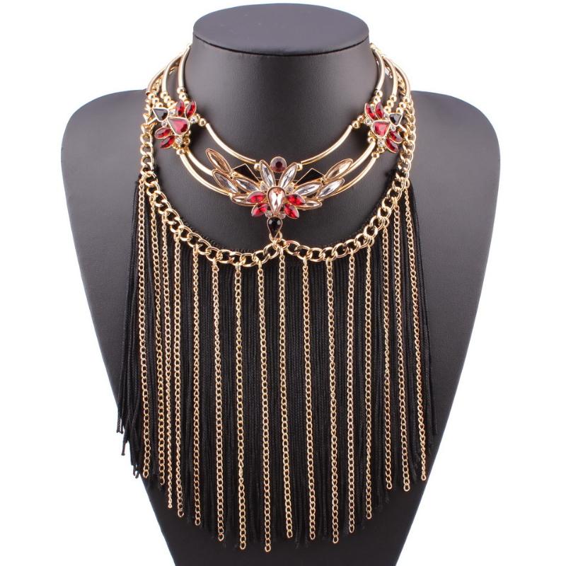 Pendant Necklaces Trendy Fashion Tassel Necklace Crystal Metal Chain Choker Statement Chunky Women Gold Color
Pendant Necklaces Trendy Fashion Tassel Necklace Crystal Metal Chain Choker Statement Chunky Women Gold Color