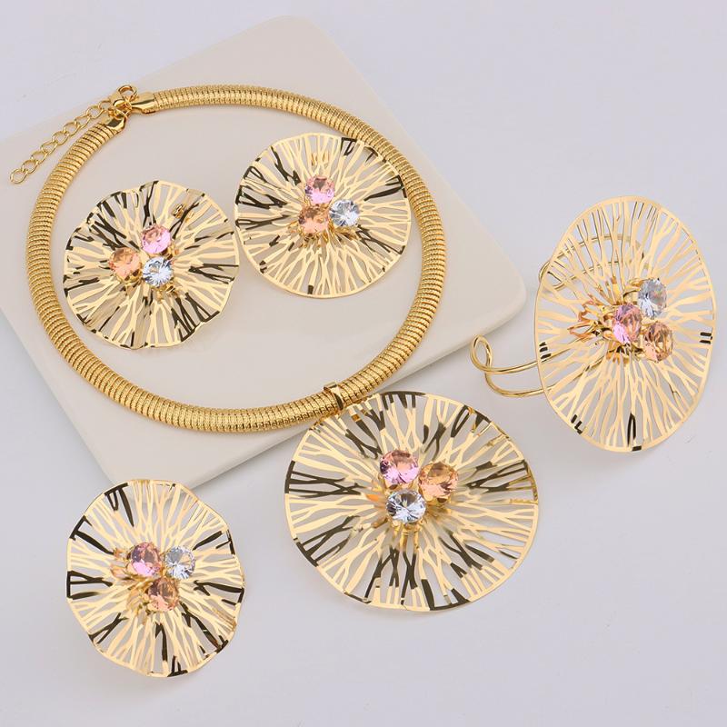 Earrings & Necklace Jewelry For Women 2021 Big Flower Stud Rhinestone Gold Color Copper Statement Bracelet Ring Party, Silver
Earrings & Necklace Jewelry For Women 2021 Big Flower Stud Rhinestone Gold Color Copper Statement Bracelet Ring Party, Silver