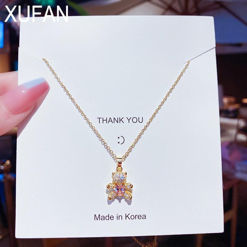 Pendant Necklaces XUFAN Lovely Necklace For Women Chic Jewelry Little Bear Cute Teddy Female Titanium Steel Girls Clavicle Chain, Silver
Pendant Necklaces XUFAN Lovely Necklace For Women Chic Jewelry Little Bear Cute Teddy Female Titanium Steel Girls Clavicle Chain, Silver