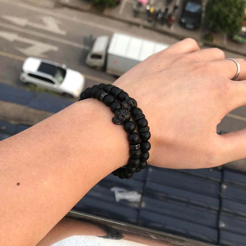 Black stone Beads Steel Skull Bracelet Men Bracelets For Women Pulseras Moda Masculina Hombre Man Mens Jewellery Armband
Black stone Beads Steel Skull Bracelet Men Bracelets For Women Pulseras Moda Masculina Hombre Man Mens Jewellery Armband