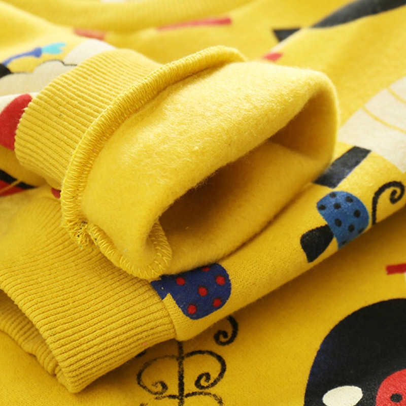 Autumn Winter Warm 2-10 Years Old Children Christmas Gift Long Sleeve Cartoon Print School Baby Kids Girl Fleece Sweatshirt 210529