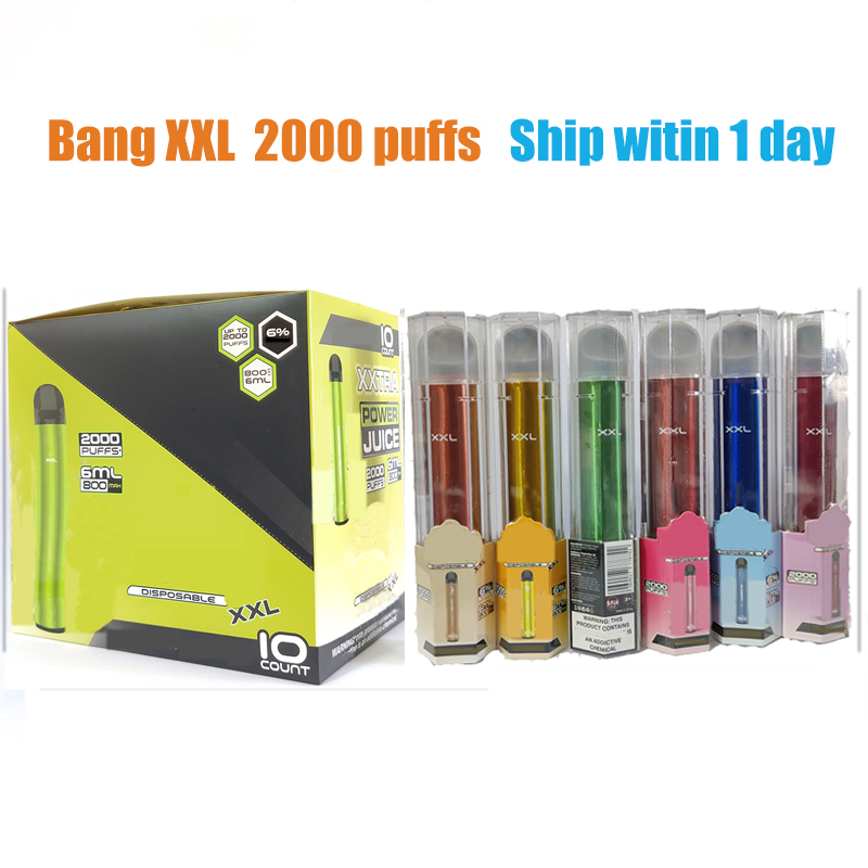 Bang XXL Disposable Vapes Pen Pod Device e cigarettes 800mAh Battery XXTRA 2000 puffs bars pre-filled 6% 6ml Capacity Duo Max pro switch dual
Bang XXL Disposable Vapes Pen Pod Device e cigarettes 800mAh Battery XXTRA 2000 puffs bars pre-filled 6% 6ml Capacity Duo Max pro switch dual