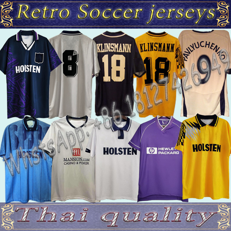 TOP 1990 1998 1993 1994 Tottenham Retro Soccer jersey 1991 1982 94 95 Home Klinsmann GASCOIGNE ANDERTON SHERINGHAM Ginola Ferdinand Third Ce, Black;yellow
TOP 1990 1998 1993 1994 Tottenham Retro Soccer jersey 1991 1982 94 95 Home Klinsmann GASCOIGNE ANDERTON SHERINGHAM Ginola Ferdinand Third Ce, Black;yellow