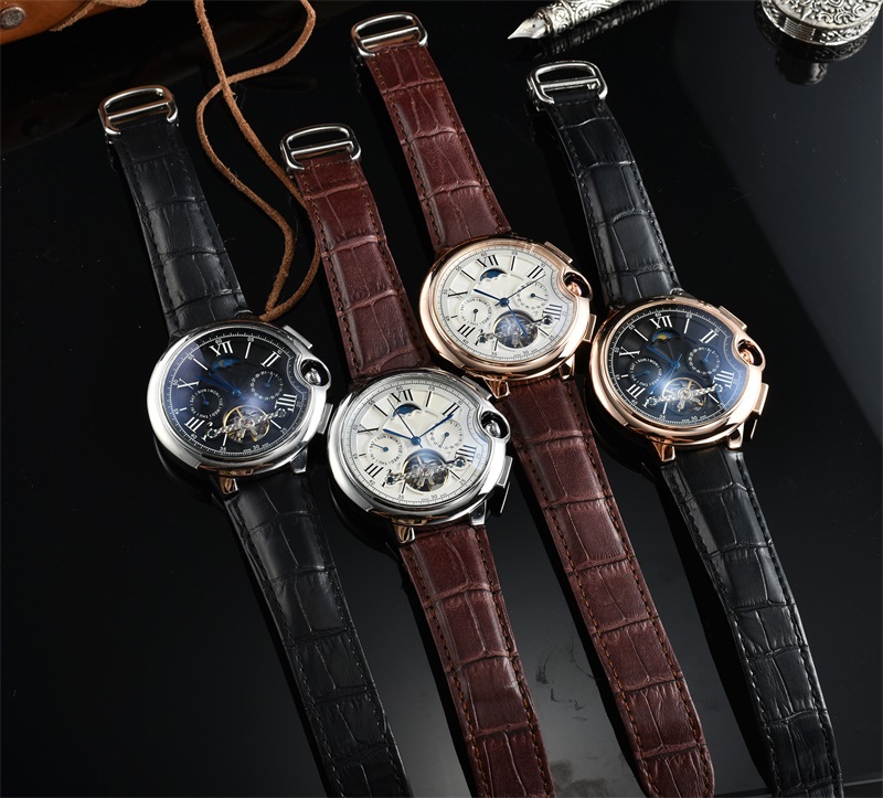 Men's 41mm Watch Mechanical Movement Stainless/Leather Strap with 3 Chronopraphs Fashion Watches CA082001, As pic
Men's 41mm Watch Mechanical Movement Stainless/Leather Strap with 3 Chronopraphs Fashion Watches CA082001, As pic
