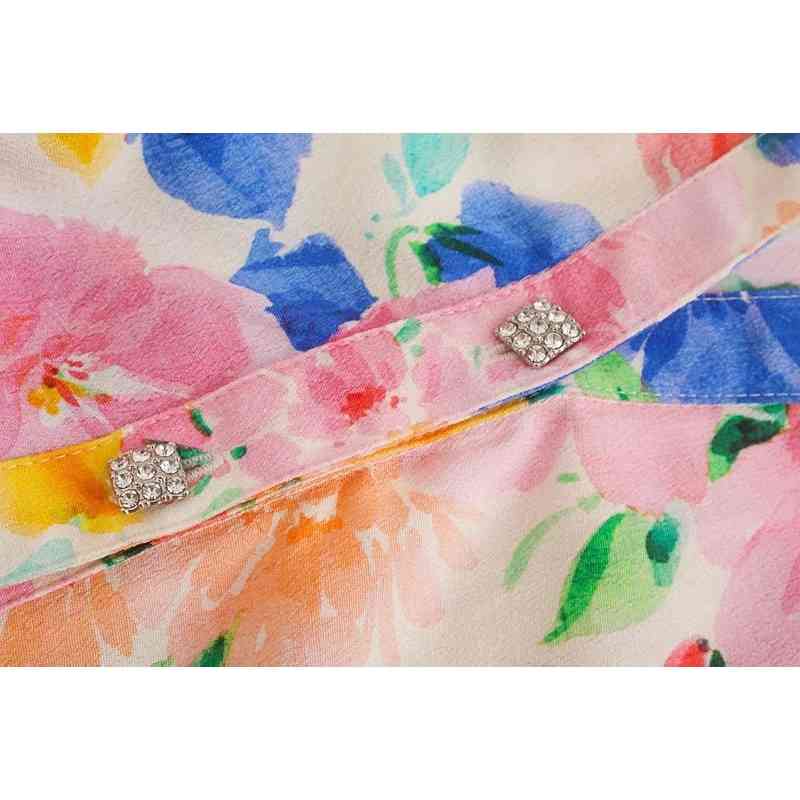 fashion women long shirts summer boho ladies floral print female blouses v nect button girls 210430