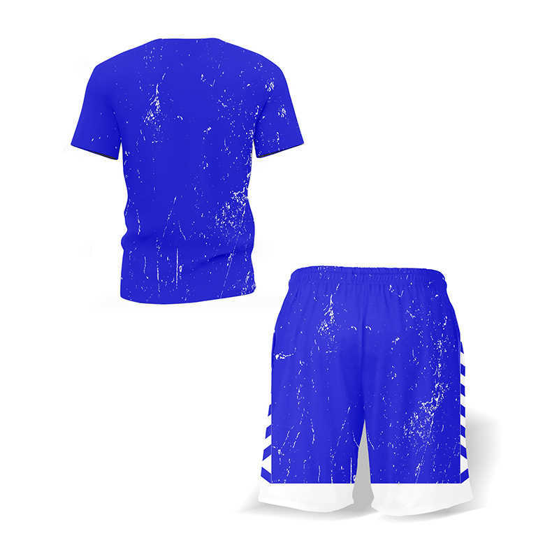 Men's Clothing Summer T-shirt Sports Sets Quick-Drying Man Sportswear Breathable Shorts Fashion Casual Suit Fitness 5XL 210603