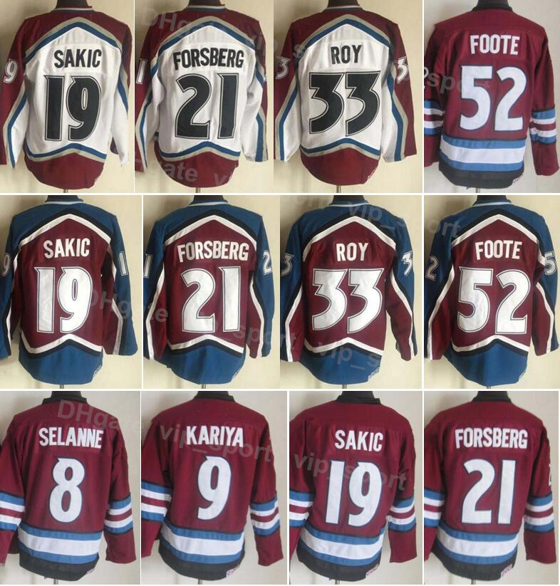 Men Ice Hockey Vintage Retro 21 Peter Forsberg Jerseys 19 Joe Sakic 33 Patrick Roy 8 Teemu Selanne 9 Paul Kariya 52 Adam Foote White Burgundy Maroon Red Home XueBeng, 21 red
Men Ice Hockey Vintage Retro 21 Peter Forsberg Jerseys 19 Joe Sakic 33 Patrick Roy 8 Teemu Selanne 9 Paul Kariya 52 Adam Foote White Burgundy Maroon Red Home XueBeng, 21 red