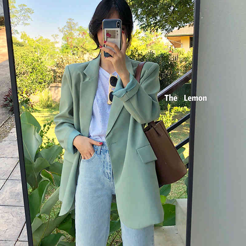 Lucyever Solid Color Loose Women Blazers Spring Autumn Casual Single Button Female Suit Jackets Long Sleeve Outwears Woman 210521, Coffee
Lucyever Solid Color Loose Women Blazers Spring Autumn Casual Single Button Female Suit Jackets Long Sleeve Outwears Woman 210521, Coffee