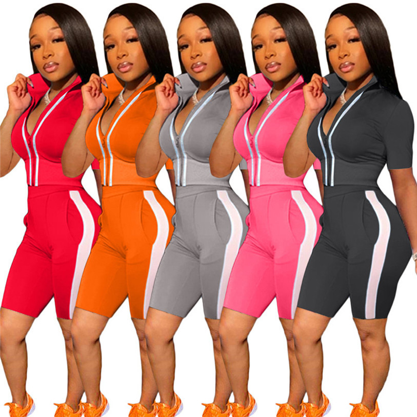 Women Tracksuits Short Sleeve Two Piece Sets Jacket Shorts Summer Jogging Suit -2XL Outfits Solid Color Sportswear Casual Running Clothing 5006, Mix color
Women Tracksuits Short Sleeve Two Piece Sets Jacket Shorts Summer Jogging Suit -2XL Outfits Solid Color Sportswear Casual Running Clothing 5006, Mix color