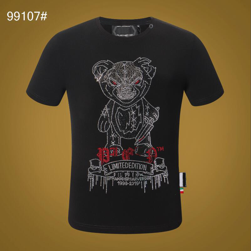 PP Men's T-shirt Summer rhinestone Short Sleeve Round Neck shirt tee Skulls Print Tops Streetwear M-xxxL 99107, Black
PP Men's T-shirt Summer rhinestone Short Sleeve Round Neck shirt tee Skulls Print Tops Streetwear M-xxxL 99107, Black
