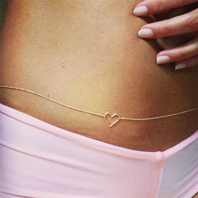Summer Sexy Gold Star Body Waist Belly Chain Simple Beach Jewelry For Women Boho Bikini Body Jewelry Bijoux2735