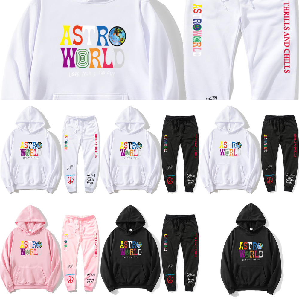 Hip Hop Print Astro world Sweatpants Hoodie Tracksuit THRILLS CHILLS Hoodies Plus pants Autumn Streetwear Pullover Men Women X0610, Black
Hip Hop Print Astro world Sweatpants Hoodie Tracksuit THRILLS CHILLS Hoodies Plus pants Autumn Streetwear Pullover Men Women X0610, Black