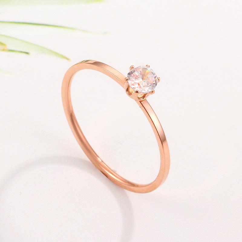 Wedding Rings Classic Jewelry Rose Gold Color Six Single Crystal For Women Stainless Steel Anillos Mujer
Wedding Rings Classic Jewelry Rose Gold Color Six Single Crystal For Women Stainless Steel Anillos Mujer