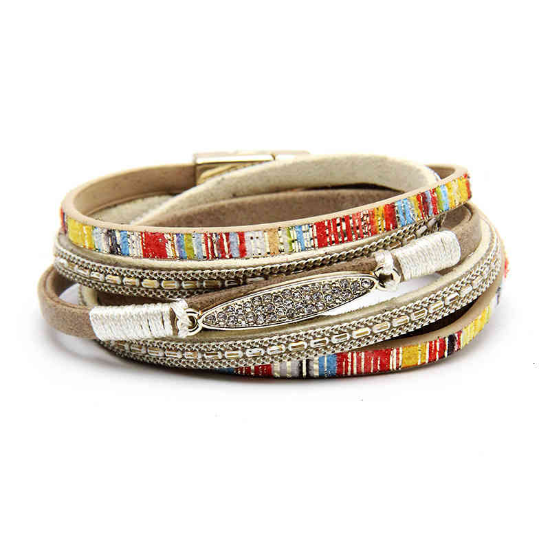 Bangle Charm Bracelets Bohemian Jewelry Hand Woven Bracelet Leather Alloy Fashion
