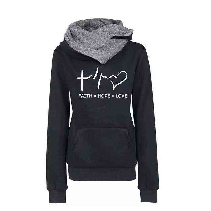 Women Hoodies Sweatshirts Autumn Winter Fashion Pattern Embroidery Long Sleeve Oversize Ladies Pullovers Warm Pocket Hooded Tops 211109