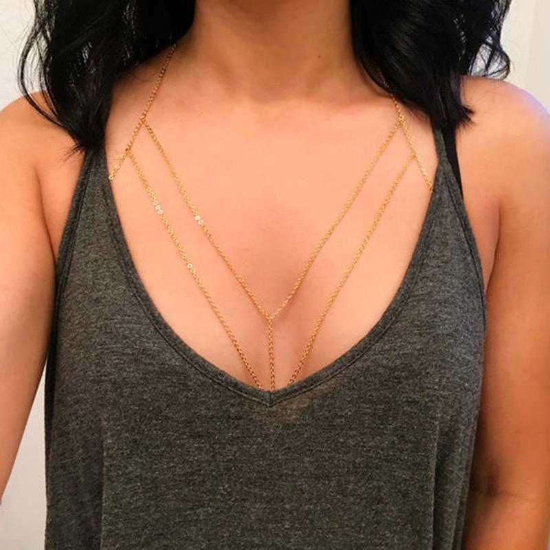 Chains Summer Body Jewelry Blink Bra Multi Layer Sexy Beach Bikini Chain Harness Necklaces Women Gift
Chains Summer Body Jewelry Blink Bra Multi Layer Sexy Beach Bikini Chain Harness Necklaces Women Gift