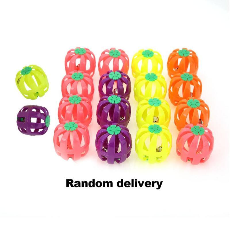 Cat Toys 18 Pcs Colourful Pet Kitten Play Balls With Jingle Lightweight Bell Pounce Chase Rattle Toy For