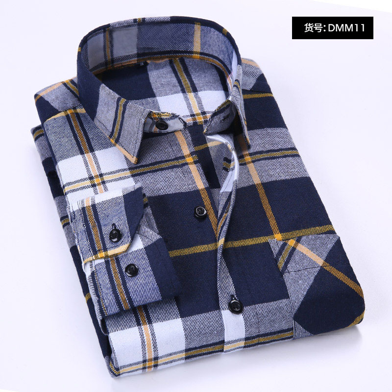 Aoliwen casual men palid shirt flannel cotton autumn spring long sleeve Male social fashion shirts slim fit pleasant material 210410