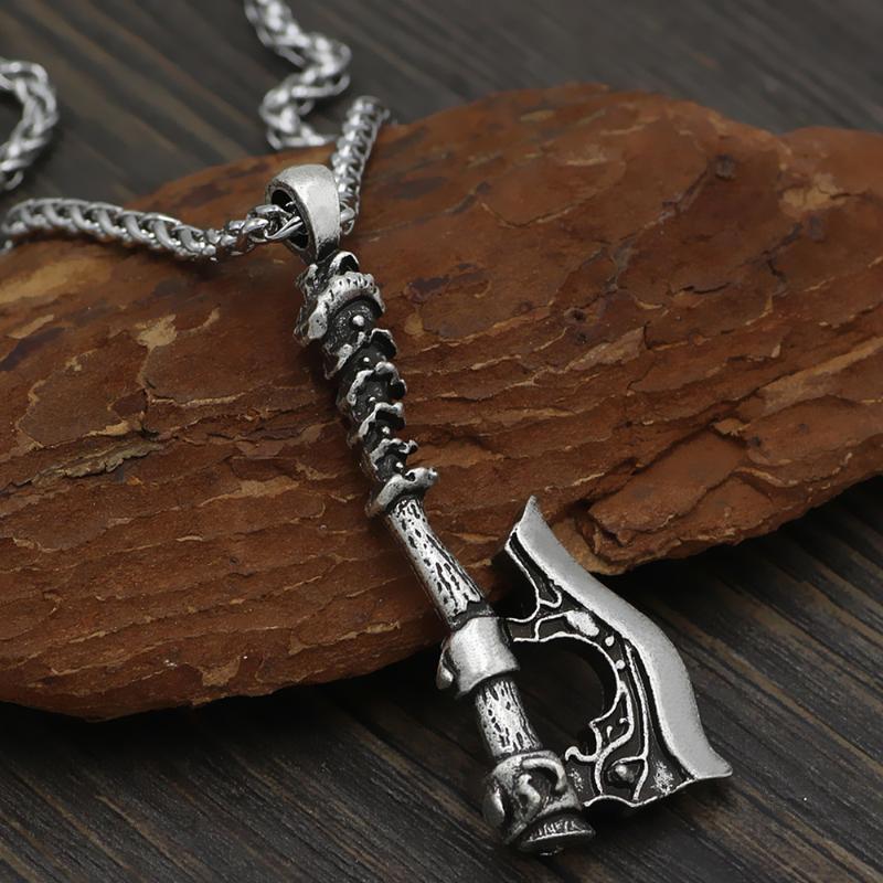 Pendant Necklaces Exquisite Classical Mythical Viking War Axe Metal Men's Power Symbol Jewelry Necklace, Silver
Pendant Necklaces Exquisite Classical Mythical Viking War Axe Metal Men's Power Symbol Jewelry Necklace, Silver