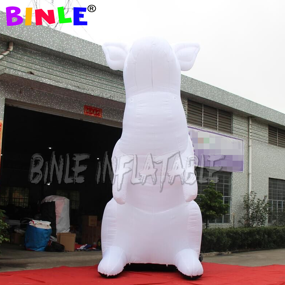 Custom advertising white giant inflatable rabbit/animal cartoon/inflatables easter bunny with led light for sale