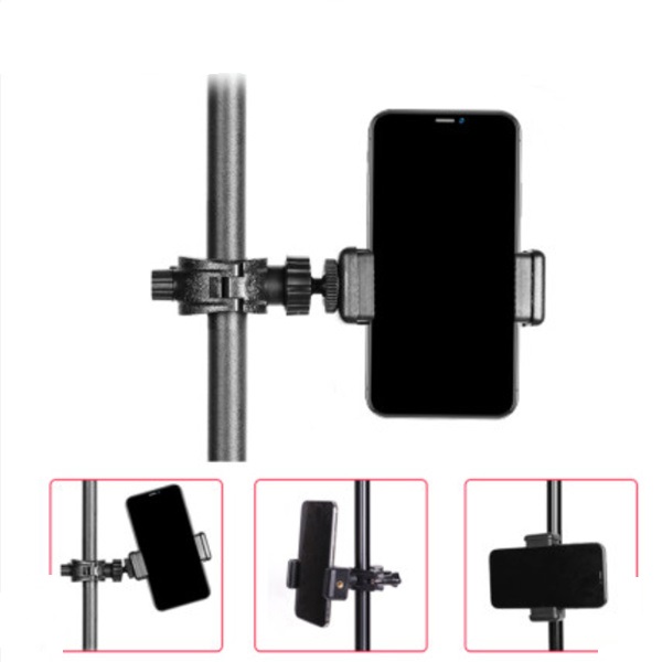 Support de montage de téléphone portable Stand de rotation de 360 ​​degrés Trévie du trépied Monopod Clip de pince pour webcam Live Vidéo Light C