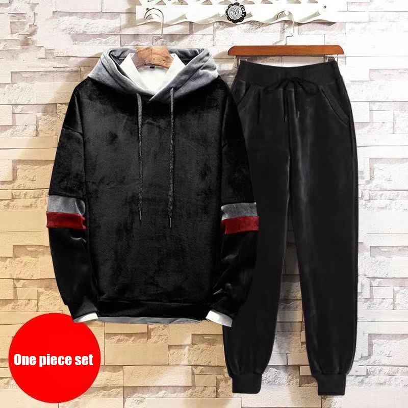 Gold Velvet Long-sleeved Trousers Suit Men' Autumn And Winter Sweater Plus Thick Casual Sportswear Two-piece Gym Clothing
Gold Velvet Long-sleeved Trousers Suit Men' Autumn And Winter Sweater Plus Thick Casual Sportswear Two-piece Gym Clothing