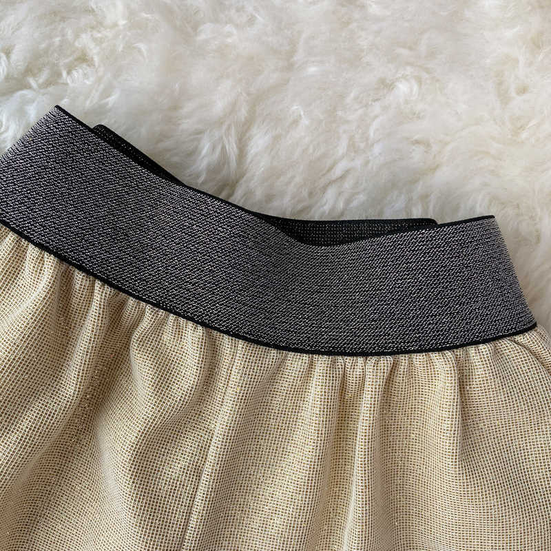 Korea Blingbling Stretch High Waist Wide Leg Shorts Summer Causal Women Short Pantalones Cortos De Mujer 6G753 210603