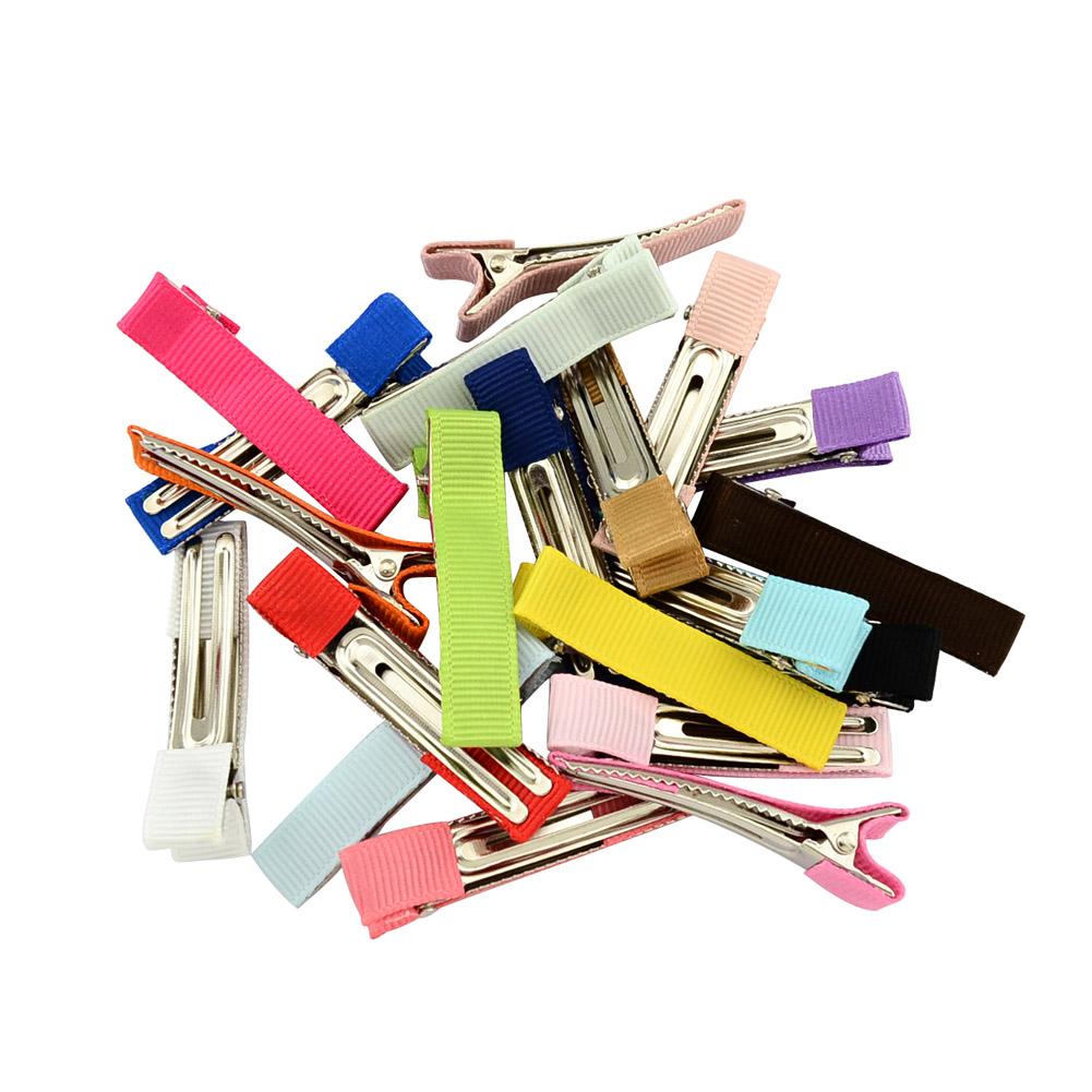 Baby Girls Barrettes 2Inches Small Cute Solid Hairclip DIY Wrapped Safety Hairpin Clips Kids for Toddler Hairpins Hair Accessory Material