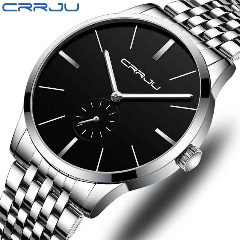 CRRJU Fashion Men Watch Luxury Silver Black Stainless Steel Quartz Wristwatch Casual Sport Waterproof Clock Relogio Masculino 210517, Silver white
CRRJU Fashion Men Watch Luxury Silver Black Stainless Steel Quartz Wristwatch Casual Sport Waterproof Clock Relogio Masculino 210517, Silver white