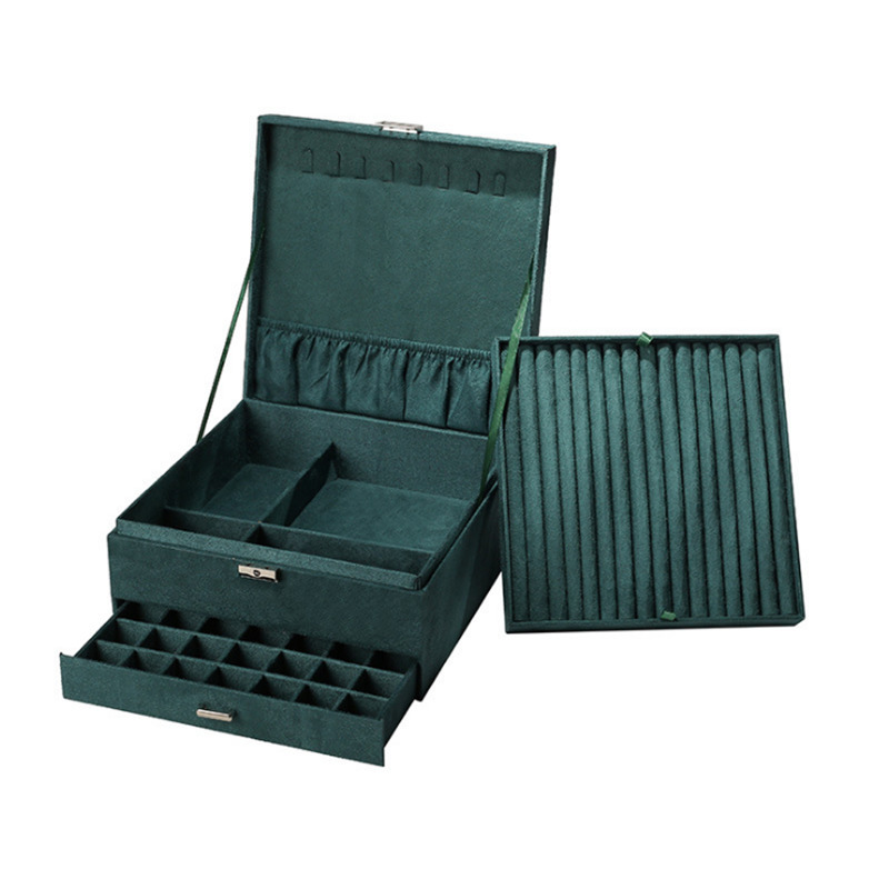 Fashionable And Generous High Quality Velvet Jewelry Box With Large Capacity Fashion Gift 220309