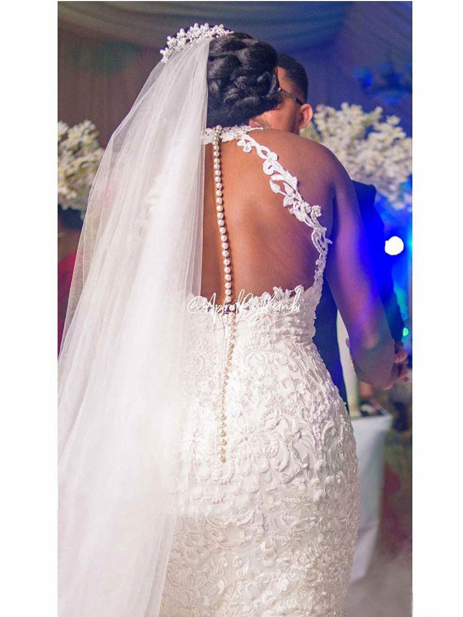 2025 Arabic Aso Ebi Vintage Lace Beaded Wedding Dress Sheer Neck Mermaid Bridal Dresses Sexy Cheap Wedding Gowns