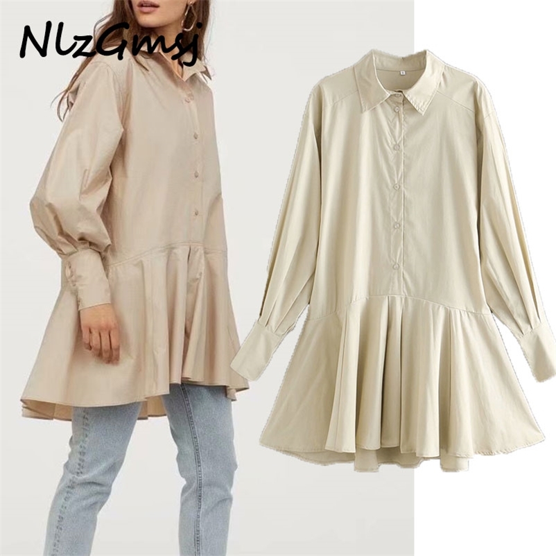 Dres Spring Summer Trendy Shirt Puff Sleeve Mini Female Vestidos Cotton 210628, Yellow
Dres Spring Summer Trendy Shirt Puff Sleeve Mini Female Vestidos Cotton 210628, Yellow