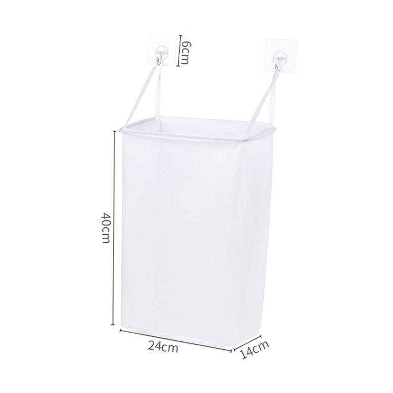 Wall Hanging Laundry Hamper Space Saving Strong Hook Clothes Toy Storage Bag Home Closet Organizer Collapsible Laundry Basket