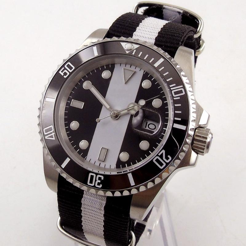 Wristwatches 40MM Sterile Dial Date MIYOTA 8215 Automatic Men's Wristwatch Sapphire Glass Ceramic Bezel Seeing Case Back, Slivery;brown
Wristwatches 40MM Sterile Dial Date MIYOTA 8215 Automatic Men's Wristwatch Sapphire Glass Ceramic Bezel Seeing Case Back, Slivery;brown