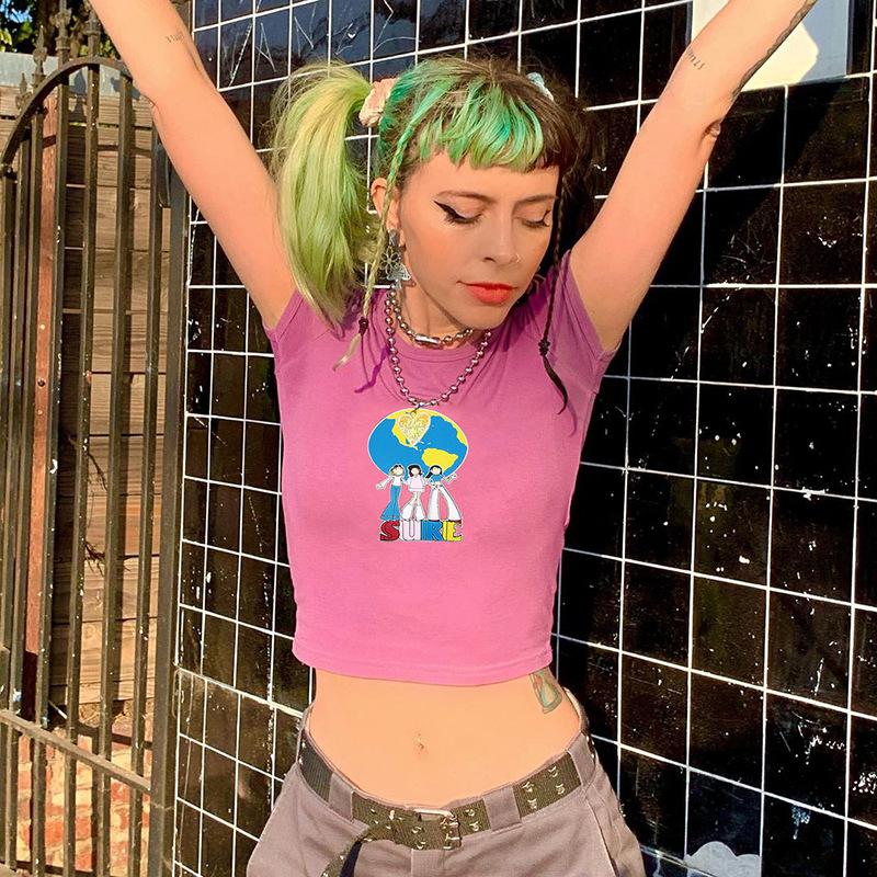 Women' T-Shirt Women Fashion Short Sleeve Summer Stylish Round Neck Print Crop Top For Ladies Daily Life Going Out Beach, Pink
Women' T-Shirt Women Fashion Short Sleeve Summer Stylish Round Neck Print Crop Top For Ladies Daily Life Going Out Beach, Pink