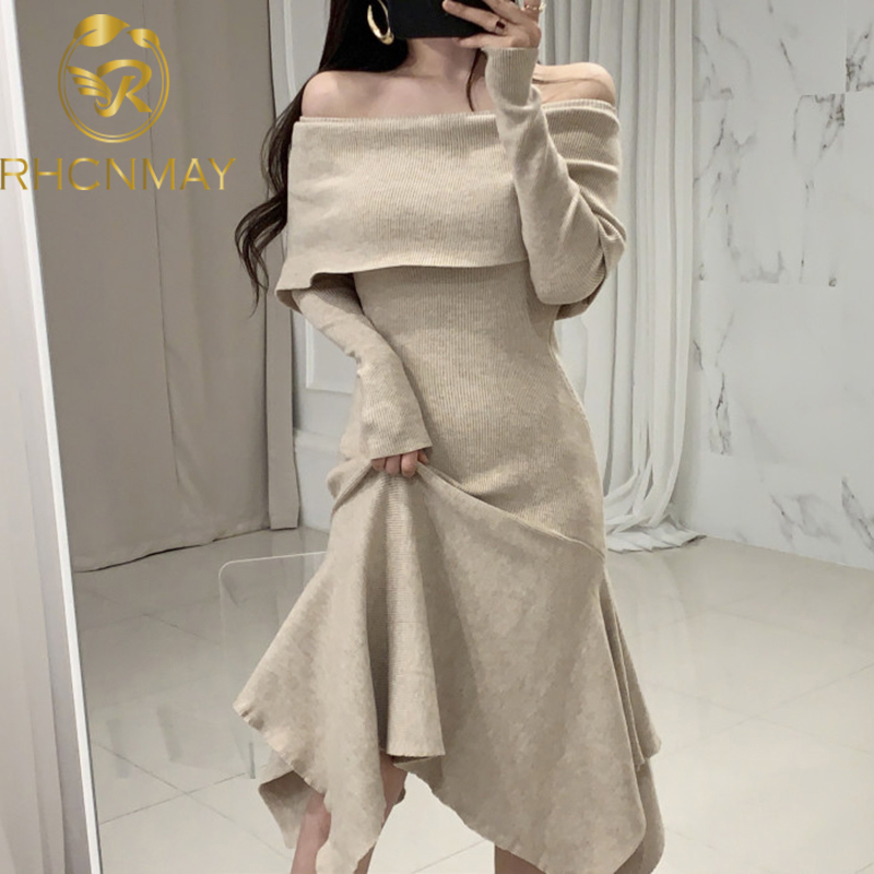 women autumn slash neck long sleeve ruffle hem long sweater dress slim waist irregular elastic knitted dressesswimwear bathing suits sw, Black;gray
women autumn slash neck long sleeve ruffle hem long sweater dress slim waist irregular elastic knitted dressesswimwear bathing suits sw, Black;gray