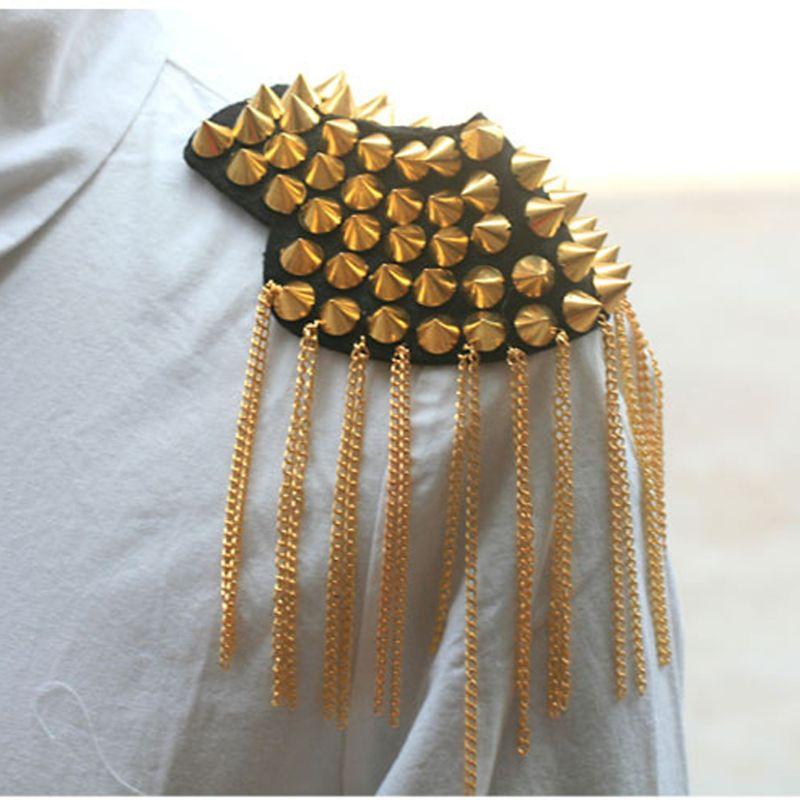 Pins, Brooches Personality Retro Studded Brooch Epaulet Punk Point Tapered Rivet Tassel Epaulettes Shoulder Bag Decoration
Pins, Brooches Personality Retro Studded Brooch Epaulet Punk Point Tapered Rivet Tassel Epaulettes Shoulder Bag Decoration