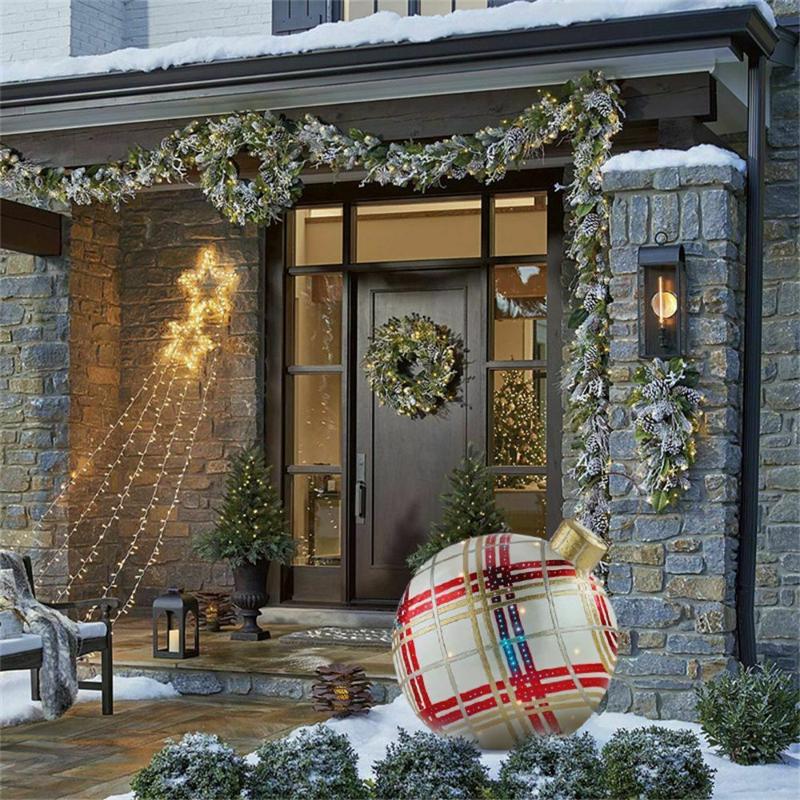 Party Decoration 60Cm Large Christmas Balls Tree Decorations Outdoor Atmosphere Inflatable Baubles Toys For Home Gift Ball Ornament