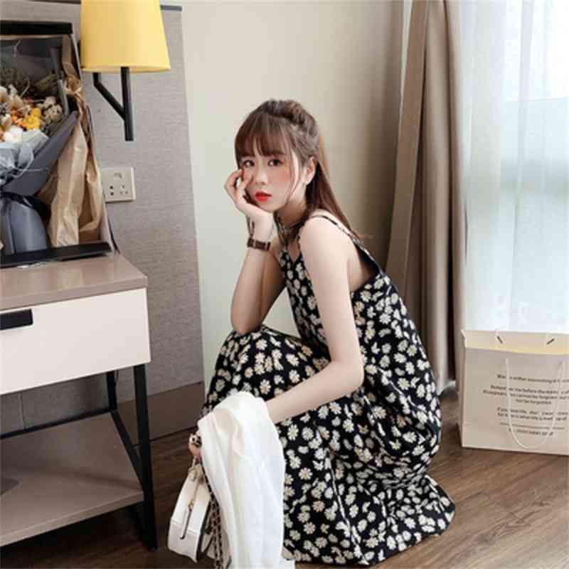 Plus Size Floral Print Summer Evening Long Vintage Dresses Oversize Sleeveless Beach Women Dress Robe Vestido Prom 210417
