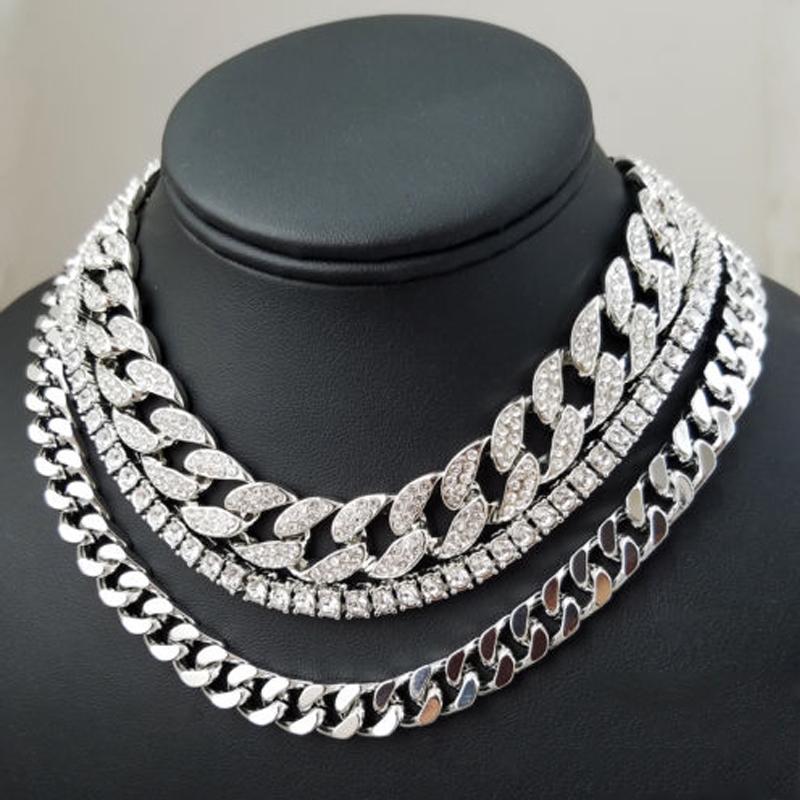 Karopel Silver Color Hip Hop Chain For Men Women 20" Miami Cuban & 16" Full Iced 1 Row Tennis Combination Set Chains
Karopel Silver Color Hip Hop Chain For Men Women 20" Miami Cuban & 16" Full Iced 1 Row Tennis Combination Set Chains