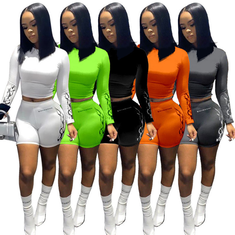 Women Two Piece Outfits Designer Long Sleeve T-Shirt 2 Piece Set Bodysuit Tracksuit Sportsuit Shorts Pants Sport Suit Solid Color 832, Orange 
Women Two Piece Outfits Designer Long Sleeve T-Shirt 2 Piece Set Bodysuit Tracksuit Sportsuit Shorts Pants Sport Suit Solid Color 832, Orange