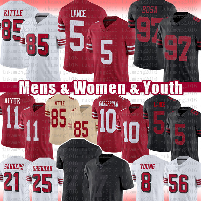 5 Trey Lance 85 George Kittle 97 Nick Bosa Jimmy Garoppolo Football Jersey Mens Women Youth 11 Brandon Aiyuk 7 Colin Kaepernick Javon Kinlaw 55 Dee Ford Reuben Foster, Jersey (49ren)
5 Trey Lance 85 George Kittle 97 Nick Bosa Jimmy Garoppolo Football Jersey Mens Women Youth 11 Brandon Aiyuk 7 Colin Kaepernick Javon Kinlaw 55 Dee Ford Reuben Foster, Jersey (49ren)