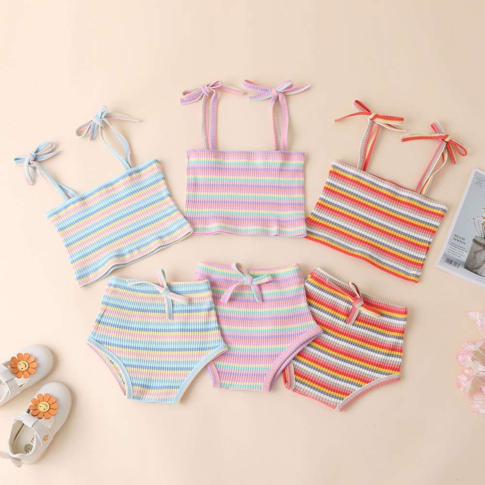 Boys and girls suits Ins style children's summer product color pit stripe sling + baby girl shorts two piece set, White
Boys and girls suits Ins style children's summer product color pit stripe sling + baby girl shorts two piece set, White