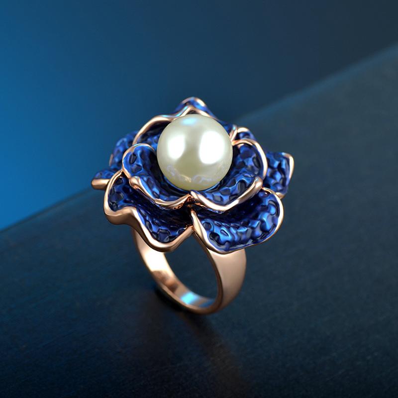 Cluster Rings European American Fashion And Luxury Jewelry Simple Versatile Elegant Noble Temperament Pearl Blue Flower Women's Ring
Cluster Rings European American Fashion And Luxury Jewelry Simple Versatile Elegant Noble Temperament Pearl Blue Flower Women's Ring