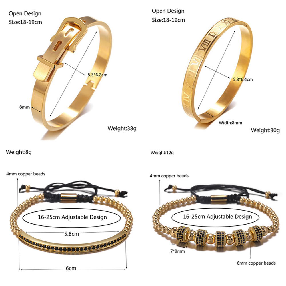 Wolf Tide New Fashion Hip Hop Cubic Zirconia Punk Bracelet Stainless Steel Letter Bracelet Jewelry Party Punk Gift for Men and Women