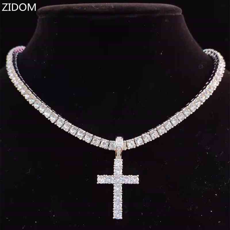 Necklace Men Women Hip Hop Cross Pendant with 4mm Zircon Tennis Chain Iced Out Bling Necklaces Hiphop Jewelry Fashion Gift, Silver
Necklace Men Women Hip Hop Cross Pendant with 4mm Zircon Tennis Chain Iced Out Bling Necklaces Hiphop Jewelry Fashion Gift, Silver